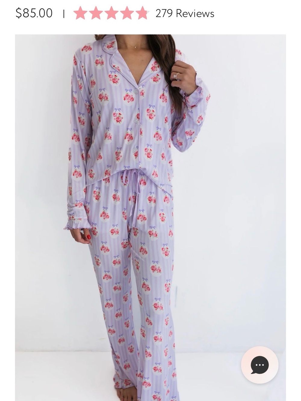In my Jammers Women’s Lavender Floral Pajama Set - Long Sleeve Top & Pants